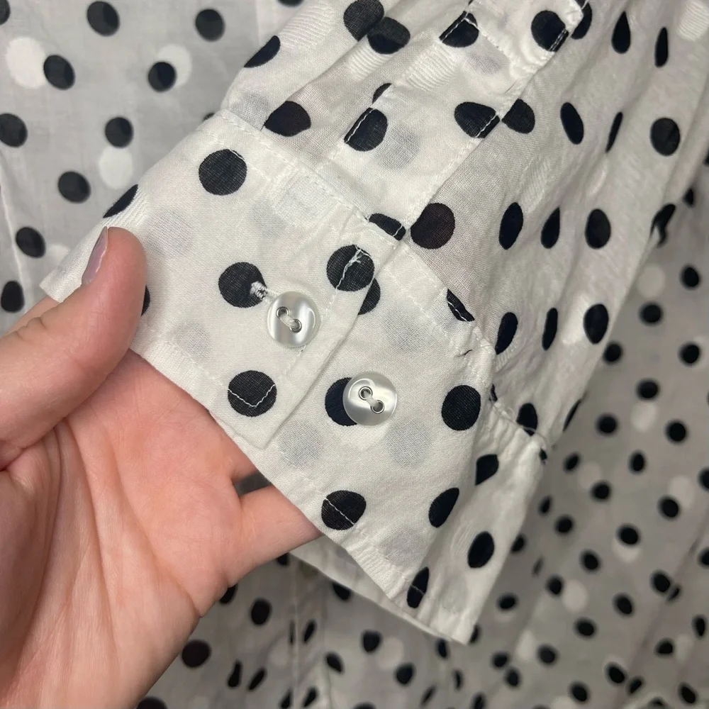 Karen Scott Polka Dot Button Down Shirt - Picture 5 of 6